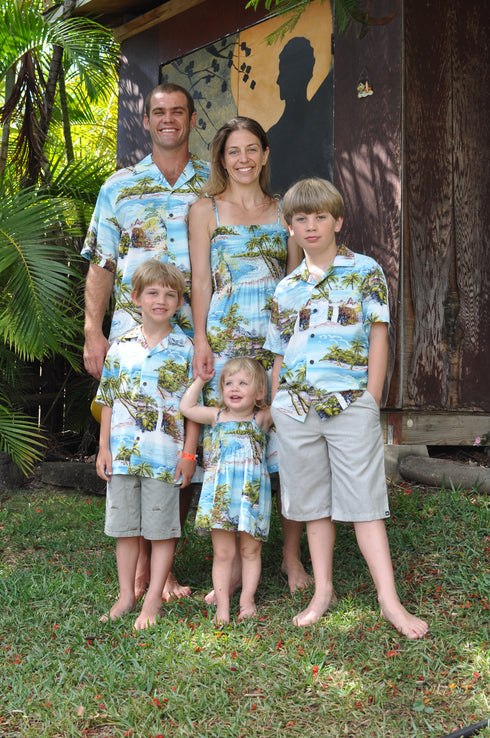Paradise Island Surf Girl's Hawaiian Smocked Dress